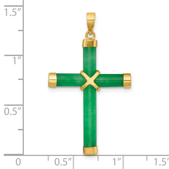 14k Jade Cross