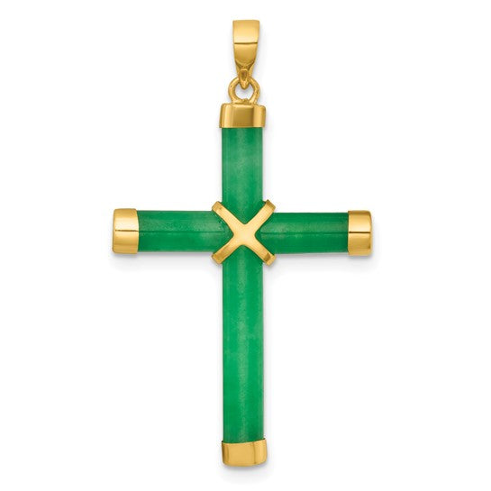 14k Jade Cross
