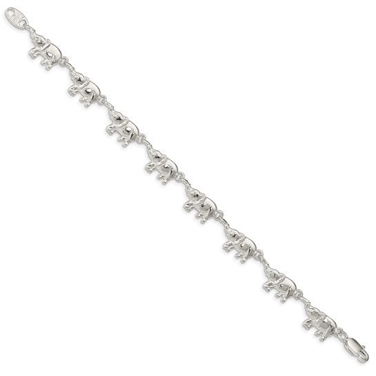 Sterling Silver Elephants Bracelet