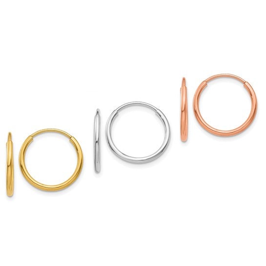 3 Pair, Hoop Earring Set