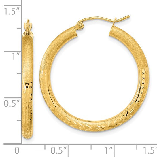 14k Yellow Gold Hoop Earrings