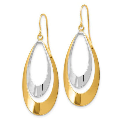 14K Two-tone Dangle Earrings