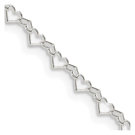 Sterling Silver Heart Necklace. This beautiful necklace is 18 inches in length and 3.5mm in width.