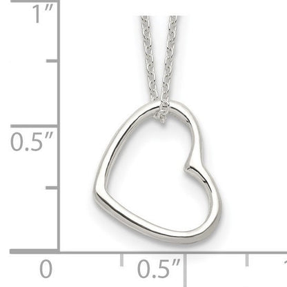 Sterling Silver Heart 14 inches with 2 In EXT Necklace
