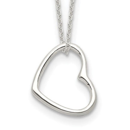 Sterling Silver Heart 14 inches with 2 In EXT Necklace