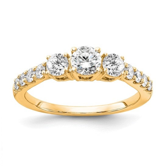 14k Gold Lab Grown, 3-Stone Diamond Ring, Engagement Ring