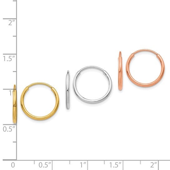 3 Pair, Hoop Earring Set